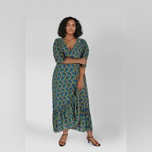 Silk & Salt Journey Maxi Wrap Dress-African Peacock